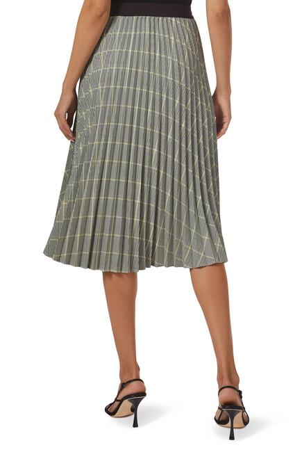 Prince of Wales Print Pleated Skirt